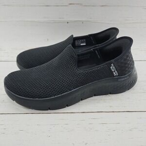 Skechers Slip-Ins Go Walk Flex Relish Womens 8 Wide Black Hands Free Shoes